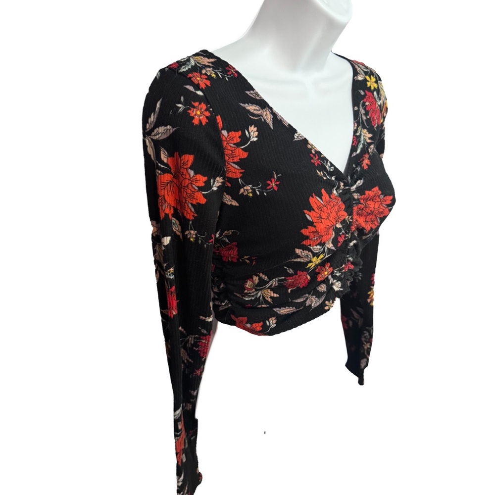 Publik Floral Black Crop Top